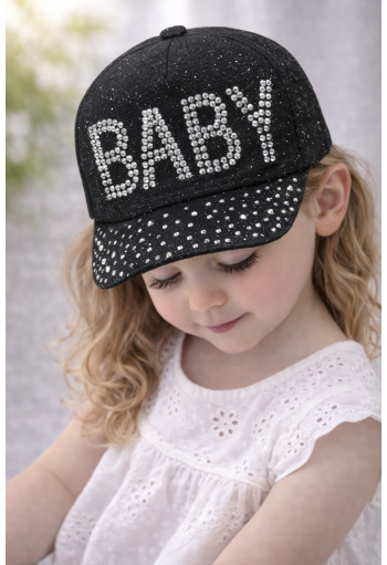 OEM Καπέλο με Στρας που Αυξομειώνει "Baby" 4814 Μαύρο