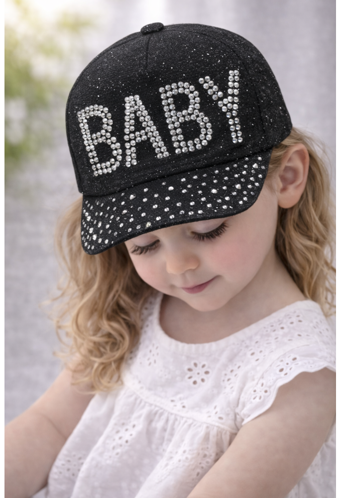 OEM Καπέλο με Στρας που Αυξομειώνει "Baby" 4814 Μαύρο