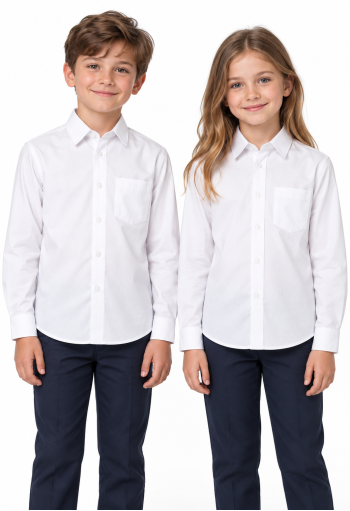 OEM Πουκάμισο Unisex Στενή Γραμμή  B-04 Λευκό (Παρέλασης)