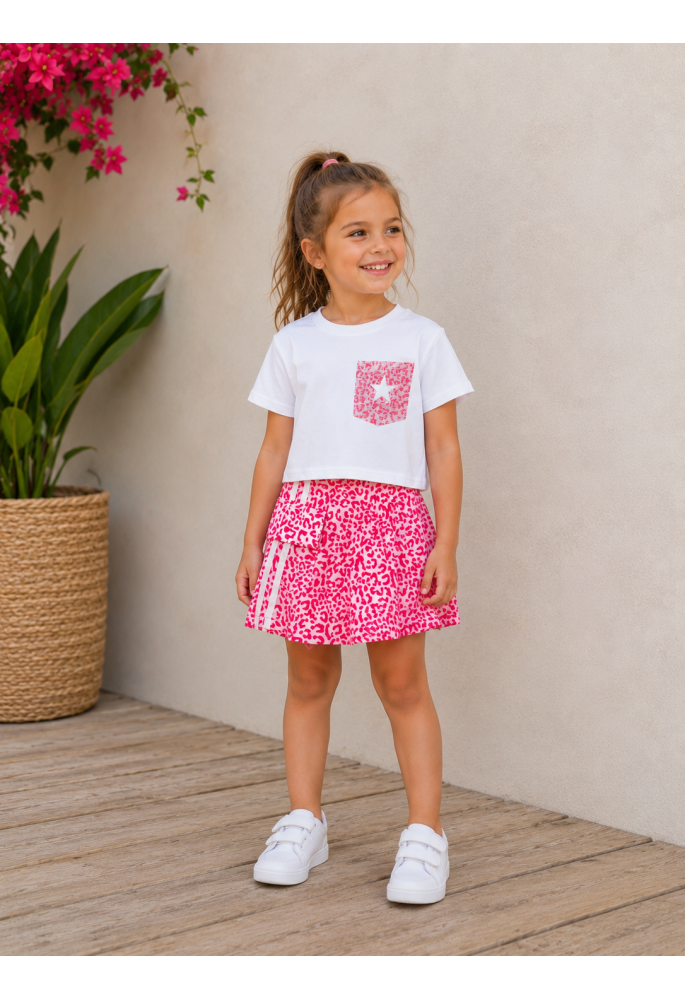 OEM Σετ Μπλούζα και Skort Animal Print "Star" 26283 Φούξια OEM Σετ Μπλούζα και Skort Animal Print "Star" 26283 Φούξια