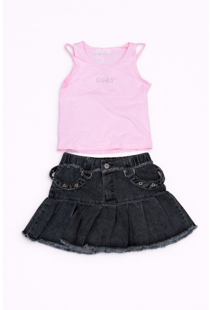 OEM Σετ Μπλούζα και Skort "Girly" 5977 Ροζ OEM Σετ Μπλούζα και Skort "Girly" 5977 Ροζ
