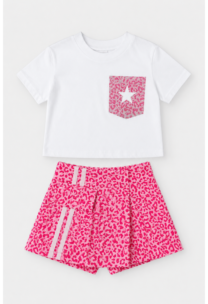 OEM Σετ Μπλούζα και Skort Animal Print "Star" 26283 Φούξια OEM Σετ Μπλούζα και Skort Animal Print "Star" 26283 Φούξια