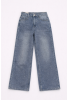 OEM Παντελόνι Τζιν Wide Leg με Διάσπαρτο Στρας 1078 Μπλε
