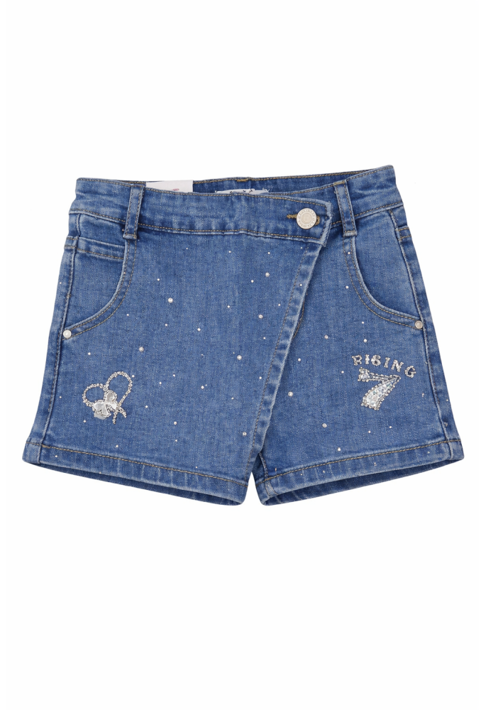 OEM Skort Τζιν με Στρας "Rising" 799 Μπλε OEM Skort Τζιν με Στρας "Rising" 799 Μπλε