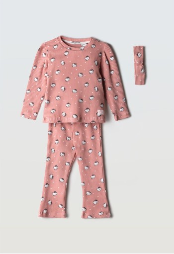Hello Kitty Σετ Ριπ Allover HK-7286 Ροζ