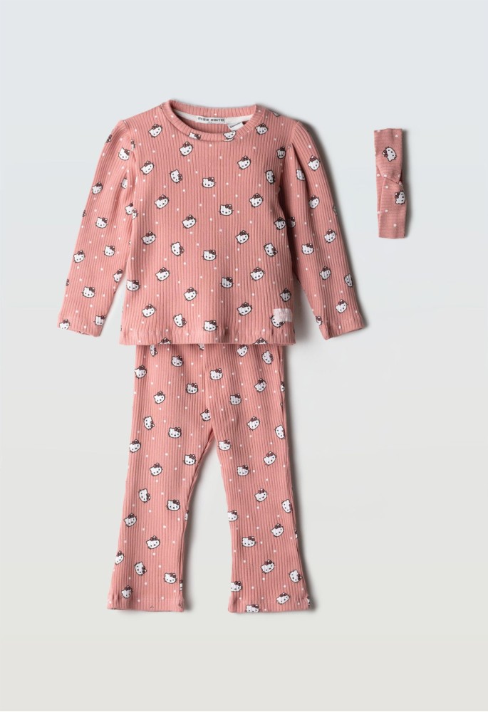 Hello Kitty Σετ Ριπ Allover HK-7286 Ροζ Hello Kitty Σετ Ριπ Allover HK-7286 Ροζ