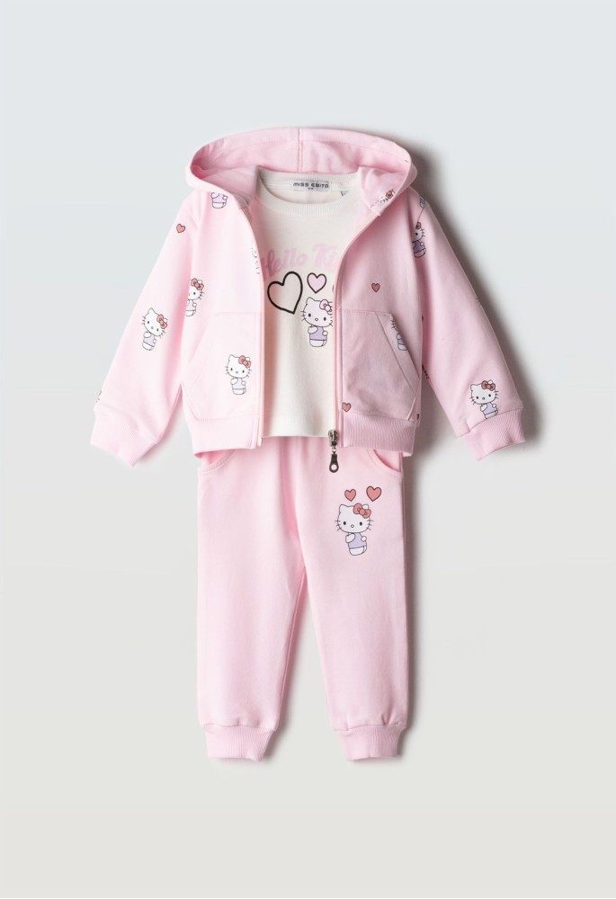 Hello Kitty Σετ 3 Τεμάχια Ζακέτα Φούτερ και Παντελόνι Φόρμας , Μπλιυζακι Εποχιακό 7537 Ροζ Hello Kitty Σετ 3 Τεμάχια Ζακέτα Φούτερ και Παντελόνι Φόρμας , Μπλιυζακι Εποχιακό 7537 Ροζ
