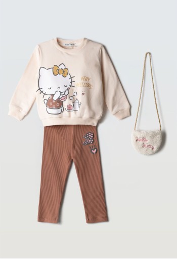 Hello Kitty Σετ Φόρμα Φούτερ Very Delicious HK-7285 Μπεζ 
