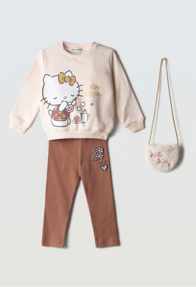 Hello Kitty Σετ Φόρμα Φούτερ Very Delicious HK-7285 Μπεζ Hello Kitty Σετ Φόρμα Φούτερ Very Delicious HK-7285 Μπεζ