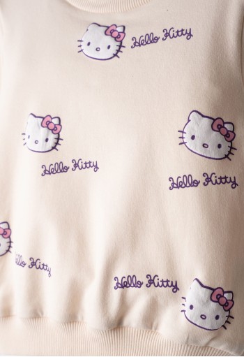 Hello Kitty Μπλουζάκι Allover Φούτερ ΗΚ-7281 Μπεζ Hello Kitty Μπλουζάκι Allover Φούτερ ΗΚ-7281 Μπεζ