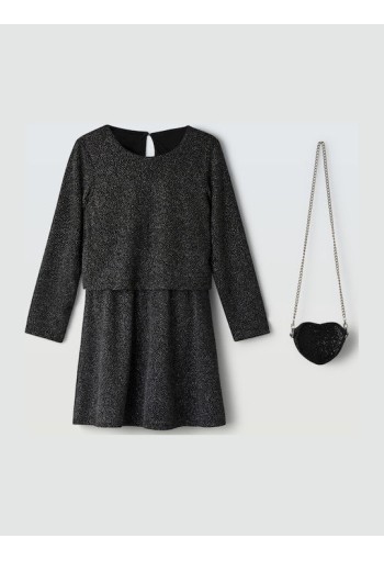 EBITA Φόρεμα με Glitter και Τσαντάκι 255059 Μαύρο