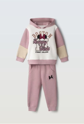 Εβίτα Σετ Μπλούζα Φούτερ και Παντελόνι Φόρμας Happy Girls  243209 Ροζ