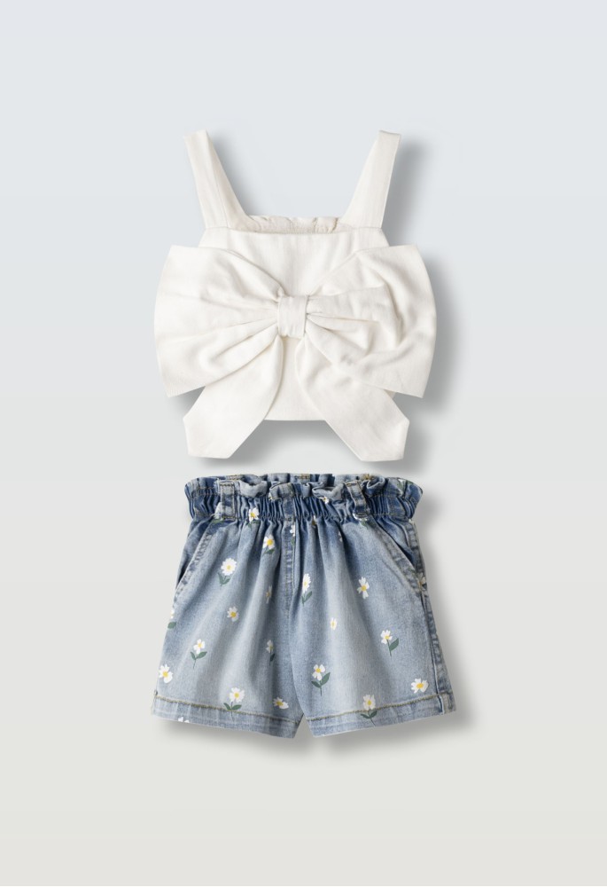 Εβίτα Σετ Τοπ Φιόγκος και Σορτς Μαργαρίτες 266220 Λευκό Εβίτα Σετ Τοπ Φιόγκος και Σορτς Μαργαρίτες 266220 Λευκό