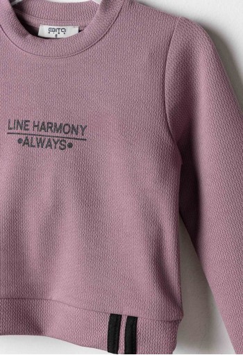 EBITA Σετ Μπλούζα Crop και Παντελόνι Καμπάνα "Line Harmony" 267012 Ροζ EBITA Σετ Μπλούζα Crop και Παντελόνι Καμπάνα "Line Harmony" 267012 Ροζ
