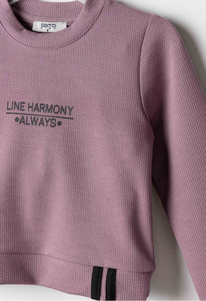 EBITA Σετ Μπλούζα Crop και Παντελόνι Καμπάνα "Line Harmony" 267012 Ροζ EBITA Σετ Μπλούζα Crop και Παντελόνι Καμπάνα "Line Harmony" 267012 Ροζ