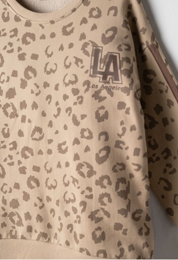 EBITA Σετ Μπλούζα Φούτερ με Animal Print και Παντελόνι Φόρμας 267028 Μπεζ EBITA Σετ Μπλούζα Φούτερ με Animal Print και Παντελόνι Φόρμας 267028 Μπεζ