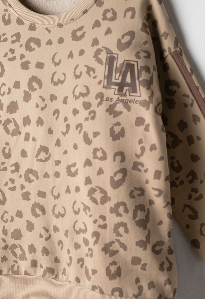 EBITA Σετ Μπλούζα Φούτερ με Animal Print και Παντελόνι Φόρμας 267028 Μπεζ EBITA Σετ Μπλούζα Φούτερ με Animal Print και Παντελόνι Φόρμας 267028 Μπεζ
