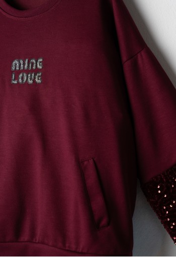 EBITA Σετ Μπλούζα και Παντελόνι "MINE LOVE" 267092 Μπορντώ 