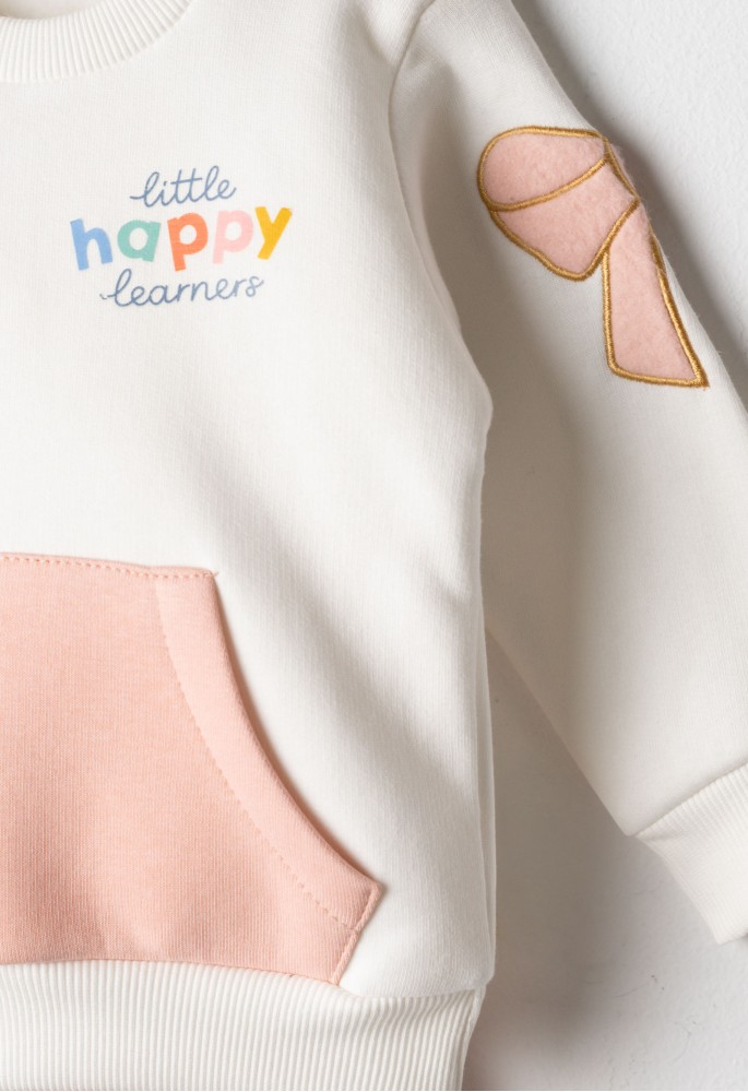 ΕΒΙΤΑ Σετ Φούτερ και Παντελόνι Φόρμας "LITTLE HAPPY" 267503 Λευκό ΕΒΙΤΑ Σετ Φούτερ και Παντελόνι Φόρμας "LITTLE HAPPY" 267503 Λευκό