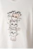 EBITA Πιτζάμα με Μάσκα Ύπνου "Happy Cats" H-639 Λευκό EBITA Πιτζάμα με Μάσκα Ύπνου "Happy Cats" H-639 Λευκό
