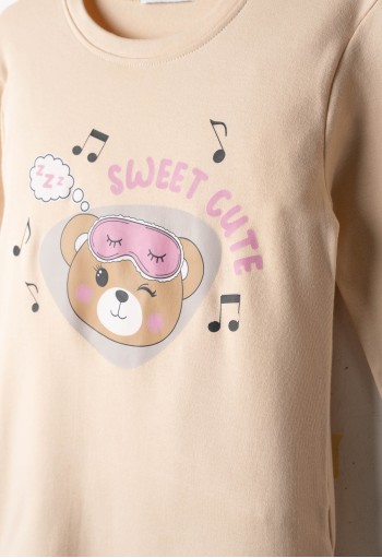 EBITA Πιτζάμα με Μάσκα Ύπνου "Sweet Cute" H-706 Μπεζ EBITA Πιτζάμα με Μάσκα Ύπνου "Sweet Cute" H-706 Μπεζ