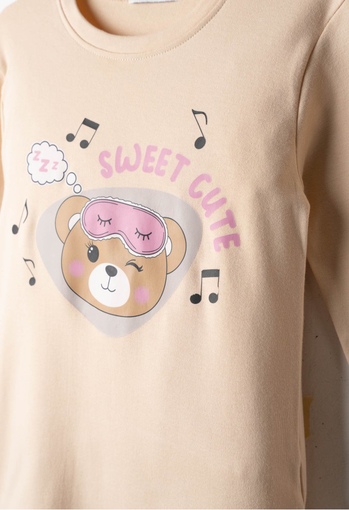EBITA Πιτζάμα με Μάσκα Ύπνου "Sweet Cute" H-706 Μπεζ