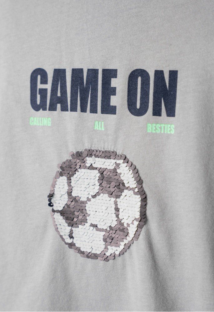 Hashtag Σετ Μπλούζα Game on και Βερμούδα με Κορδόνι 254824 Ανθρακί 
