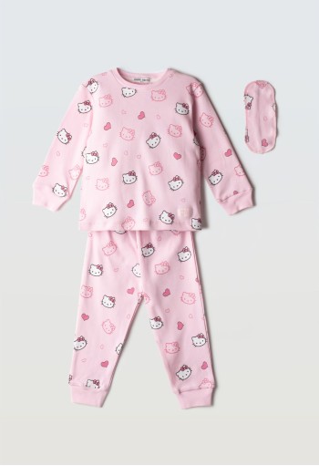 EBITA Πιτζάμα με Μάσκα Ύπνου "Hello Kitty" HK-739 Ροζ