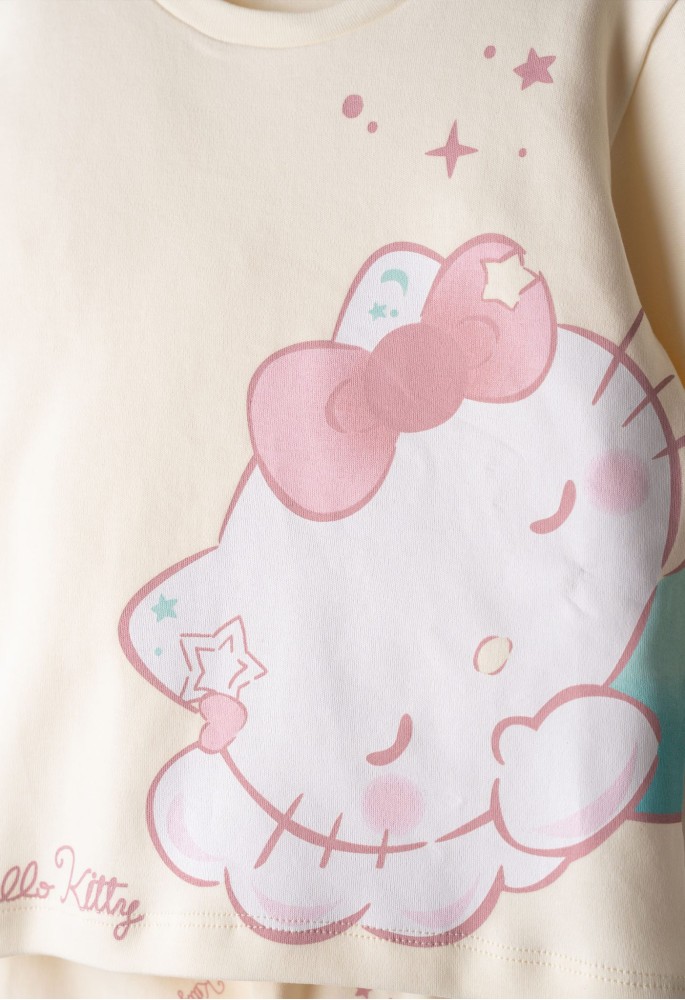 EBITA Πιτζάμα με Μάσκα Ύπνου "Hello Kitty" HK-740 Εκρού EBITA Πιτζάμα με Μάσκα Ύπνου "Hello Kitty" HK-740 Εκρού