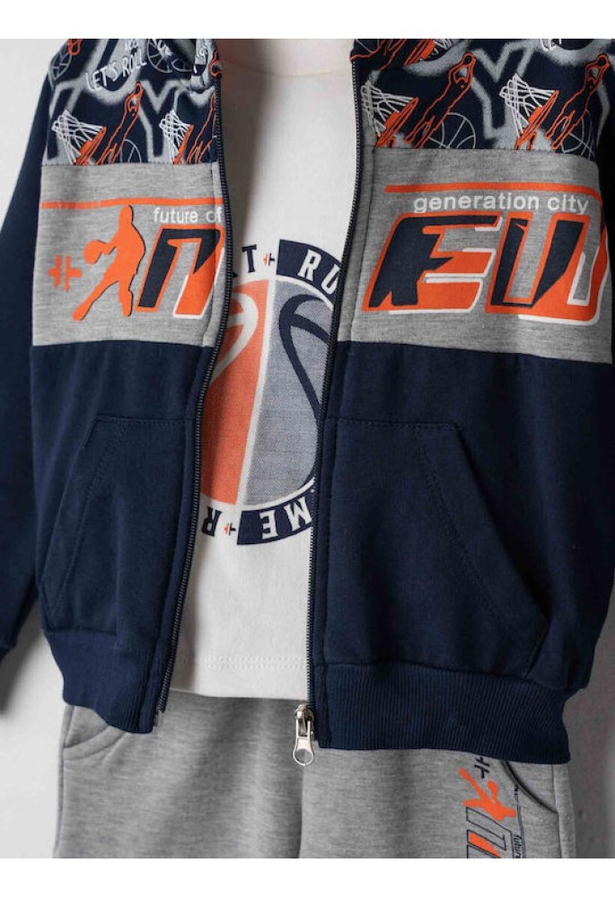 HASHTAG Σετ 3 Τεμαχίων Basketball Ζακέτα Φούτερ , Παντελόνι Φόρμας και Μπλούζα 243851 Μπλε HASHTAG Σετ 3 Τεμαχίων Basketball Ζακέτα Φούτερ , Παντελόνι Φόρμας και Μπλούζα 243851 Μπλε