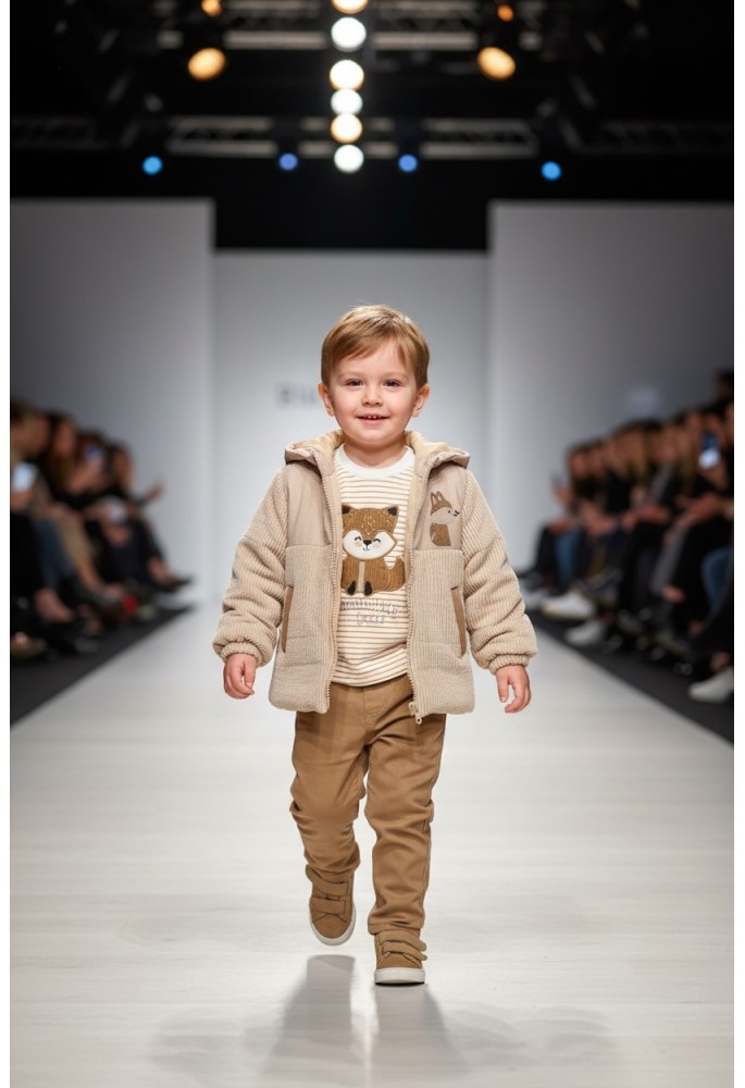 RESTART Σετ 3 Τεμαχίων Πανωφόρι Teddy-Μπλούζα Πόλο με Κουκούλα-Παντελόνι "Fox" 26-11400 Μπεζ RESTART Σετ 3 Τεμαχίων Πανωφόρι Teddy-Μπλούζα Πόλο με Κουκούλα-Παντελόνι "Fox" 26-11400 Μπεζ