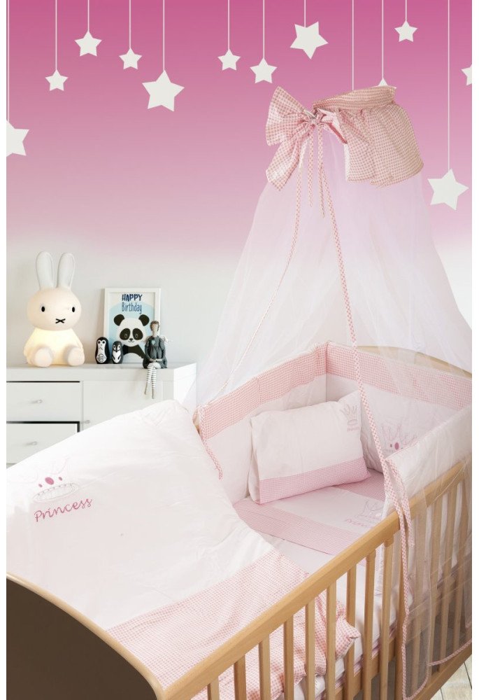 ΚΟΥΝΟΥΠΙΕΡΑ bebe PRINCESS 33 160X490 ΛΕΥΚΟ/ΡΟΖ Cotton 100%