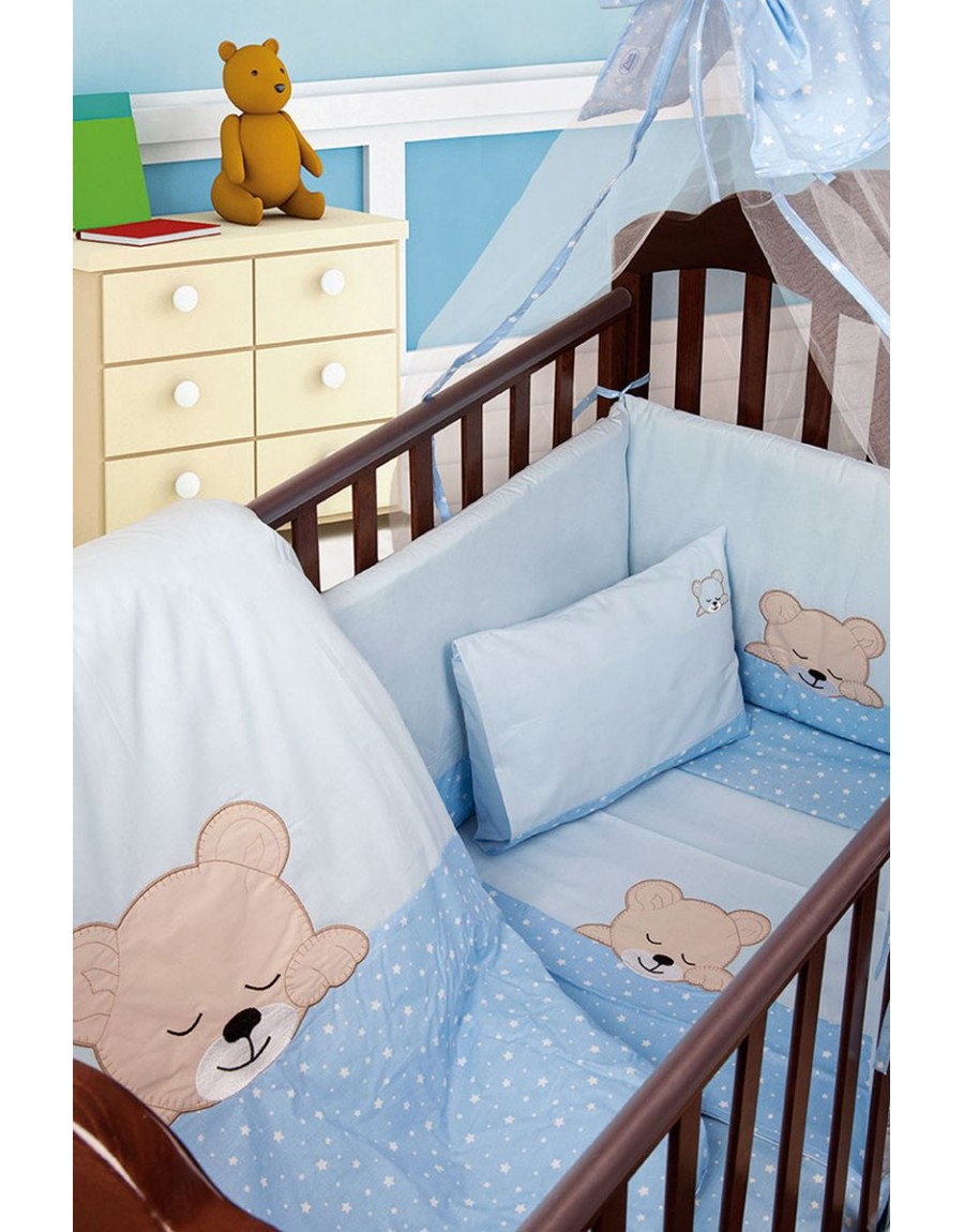 ΚΟΥΝΟΥΠΙΕΡΑ bebe SLEEPING BEARS CUB 13 160X490 ΣΙΕΛ Cotton 100%