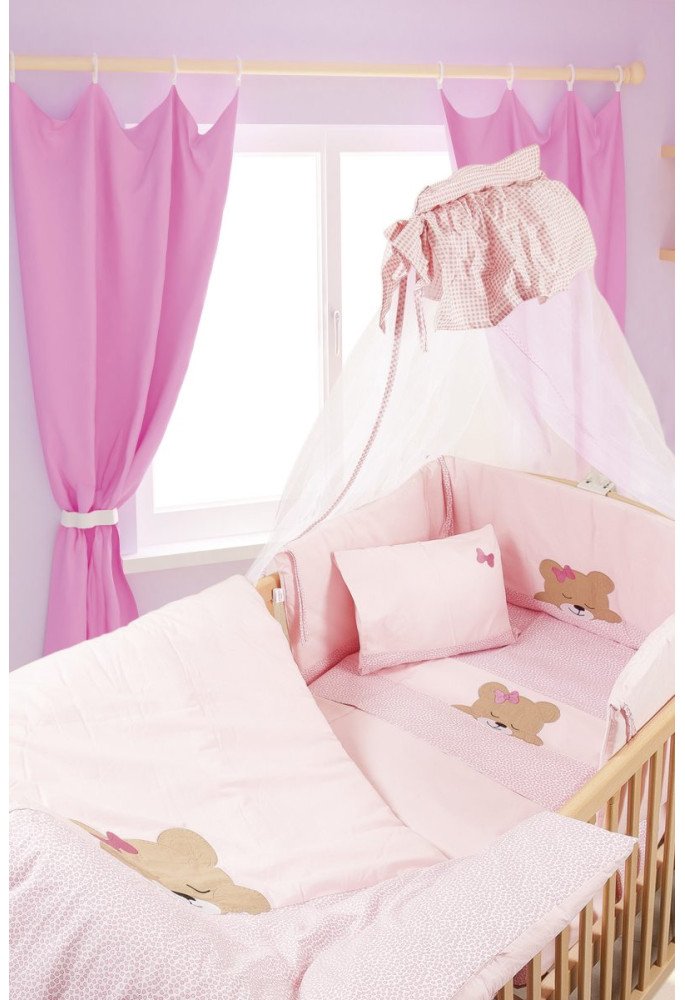 ΚΟΥΝΟΥΠΙΕΡΑ bebe SLEEPING BEARS CUB 14 160X490 ΡΟΖ Cotton 100%