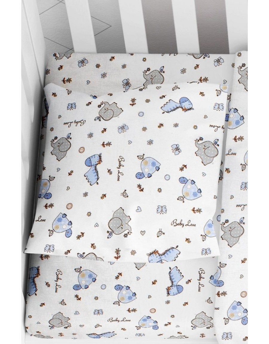 ΜΑΞΙΛΑΡΟΘΗΚΗ ΕΜΠΡΙΜΕ bebe Elephant 174 35X45 Blue Cotton 100%