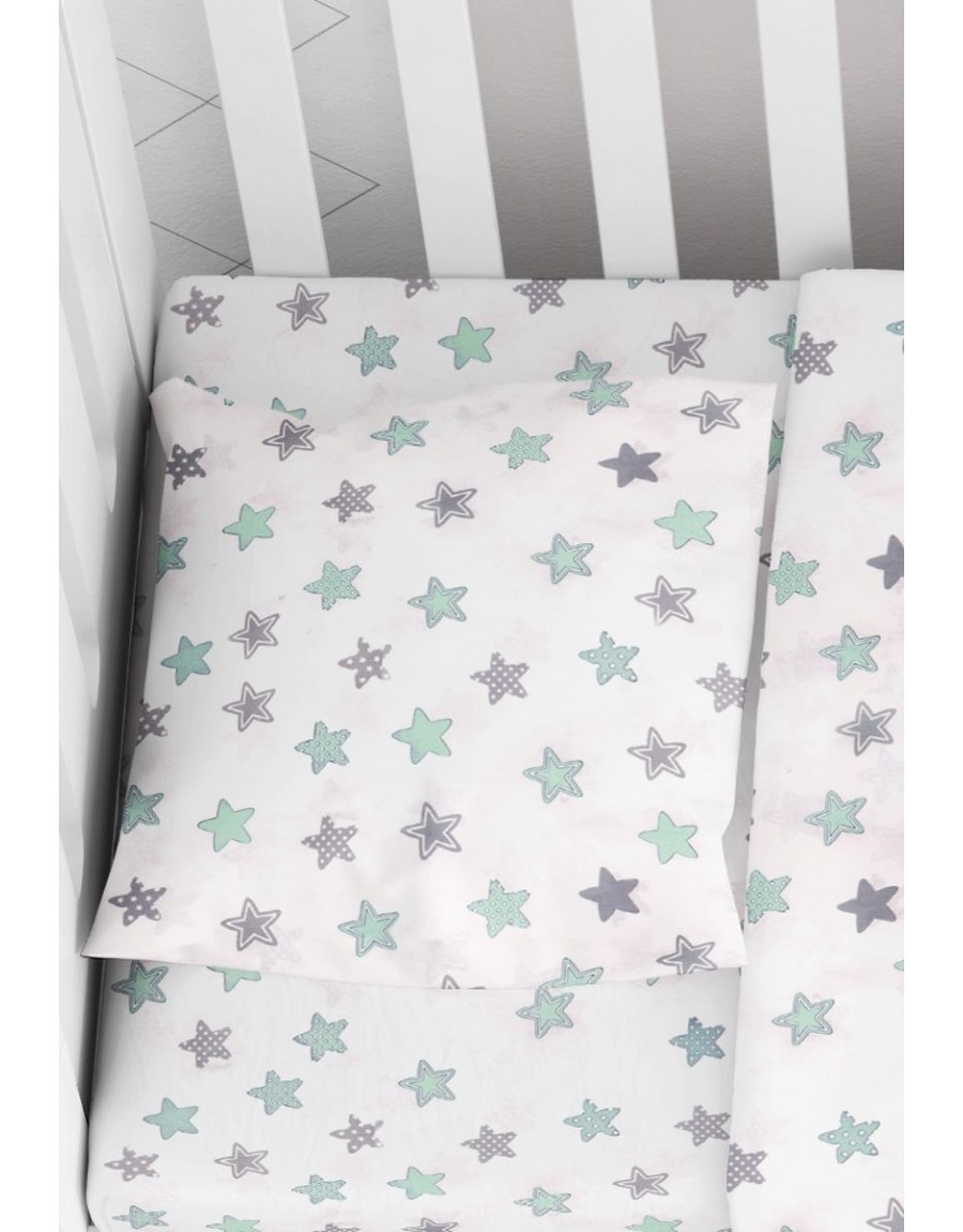 ΜΑΞΙΛΑΡΟΘΗΚΗ ΕΜΠΡΙΜΕ bebe Star 101 35X45 Green Cotton 100%