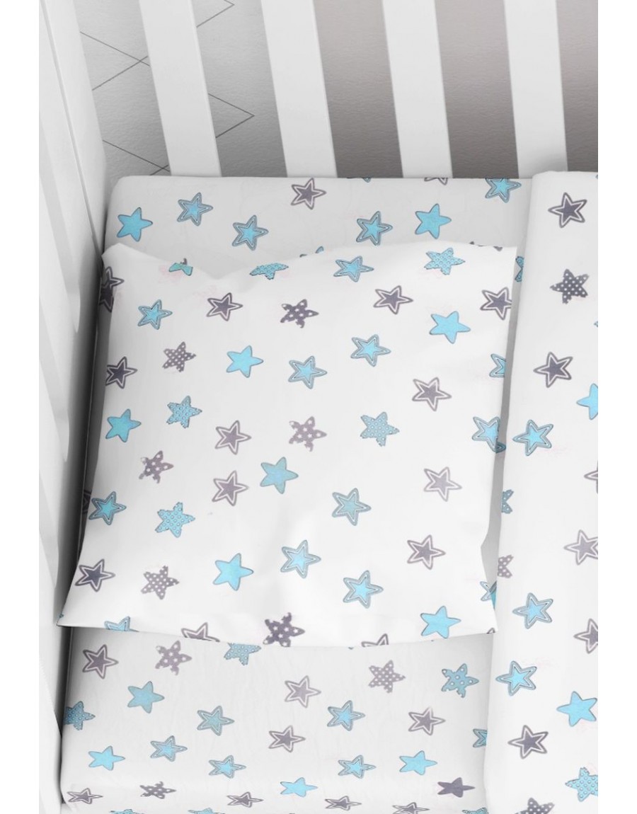 ΜΑΞΙΛΑΡΟΘΗΚΗ ΕΜΠΡΙΜΕ bebe Star 104 35X45 Sky blue Cotton 100%