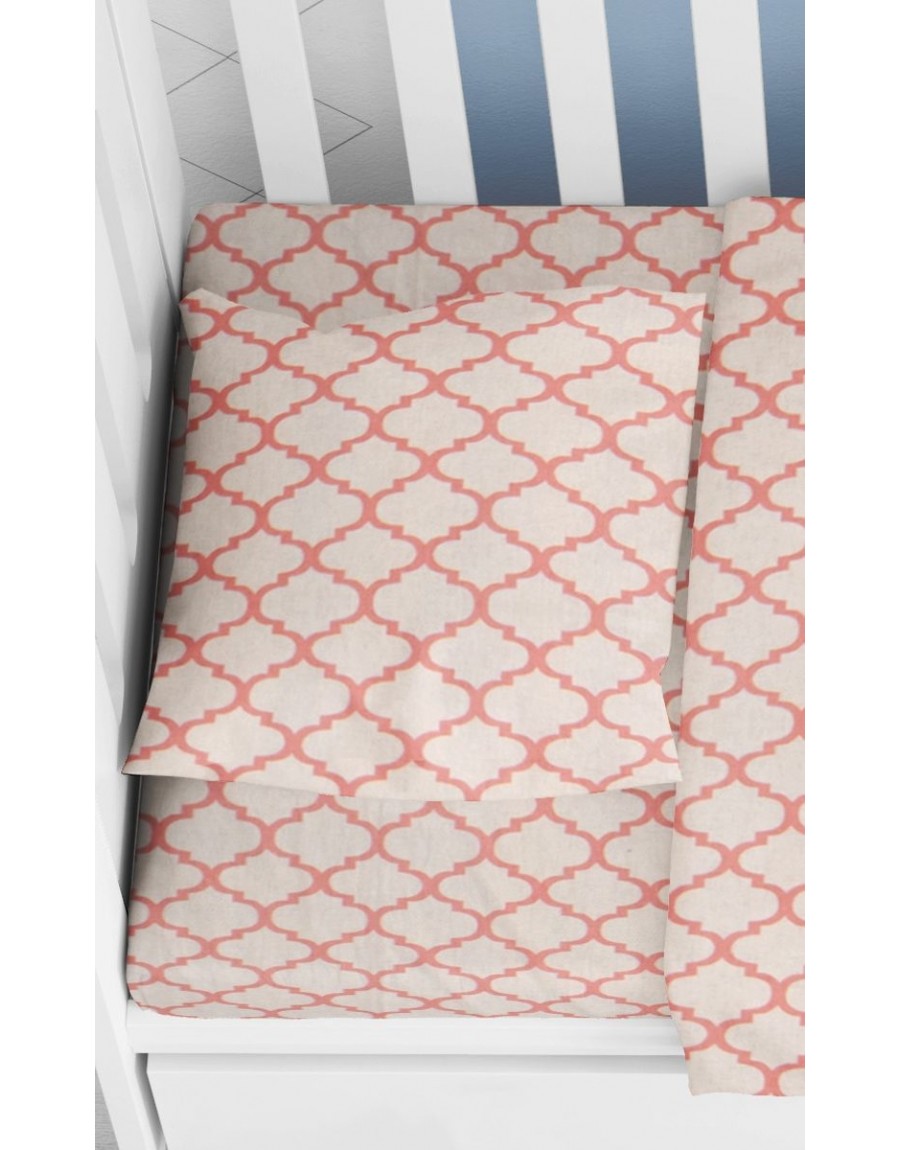 ΜΑΞΙΛΑΡΟΘΗΚΗ ΕΜΠΡΙΜΕ bebe Windows 161 35X45 White-Coral Cotton 100%