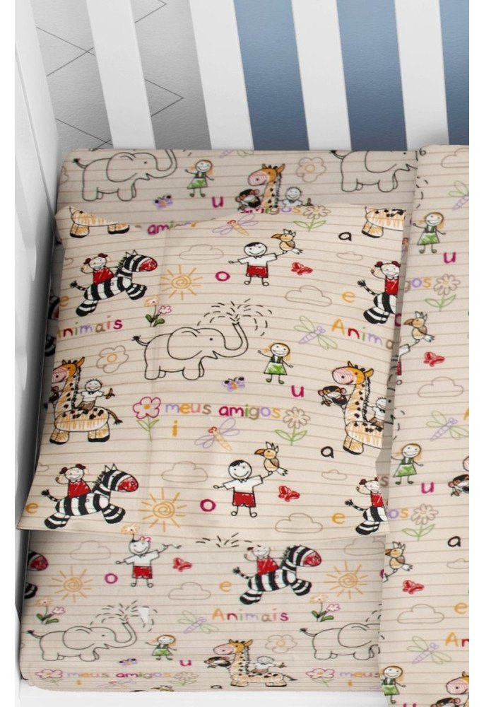 ΜΑΞΙΛΑΡΟΘΗΚΗ ΕΜΠΡΙΜΕ bebe Africa 145 35X45 Beige Flannel Cotton 100%