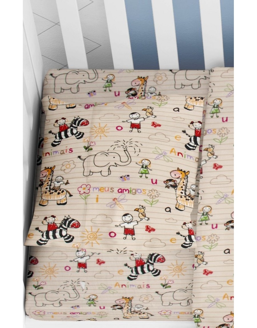 ΜΑΞΙΛΑΡΟΘΗΚΗ ΕΜΠΡΙΜΕ bebe Africa 145 35X45 Beige Flannel Cotton 100%