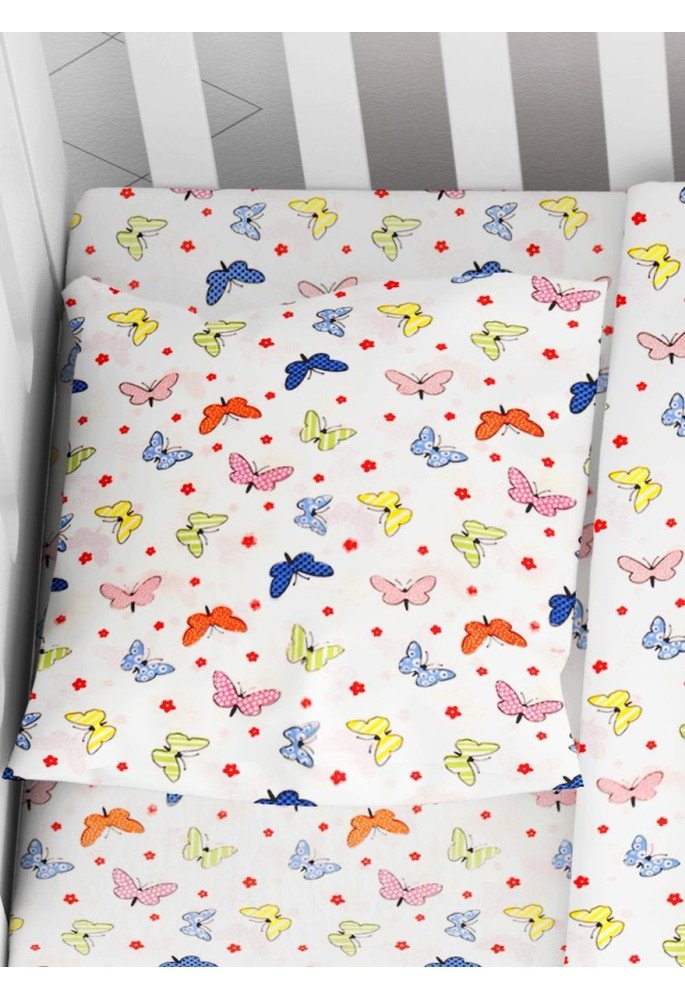 ΜΑΞΙΛΑΡΟΘΗΚΗ ΕΜΠΡΙΜΕ bebe Butterfly 49 35X45 Rotary Print Flannel cotton 100%