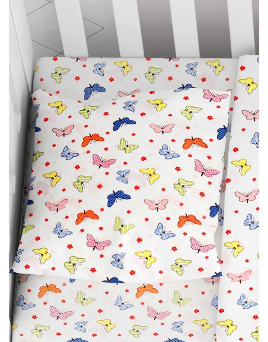 ΜΑΞΙΛΑΡΟΘΗΚΗ ΕΜΠΡΙΜΕ bebe Butterfly 49 35X45 Rotary Print Flannel cotton 100%