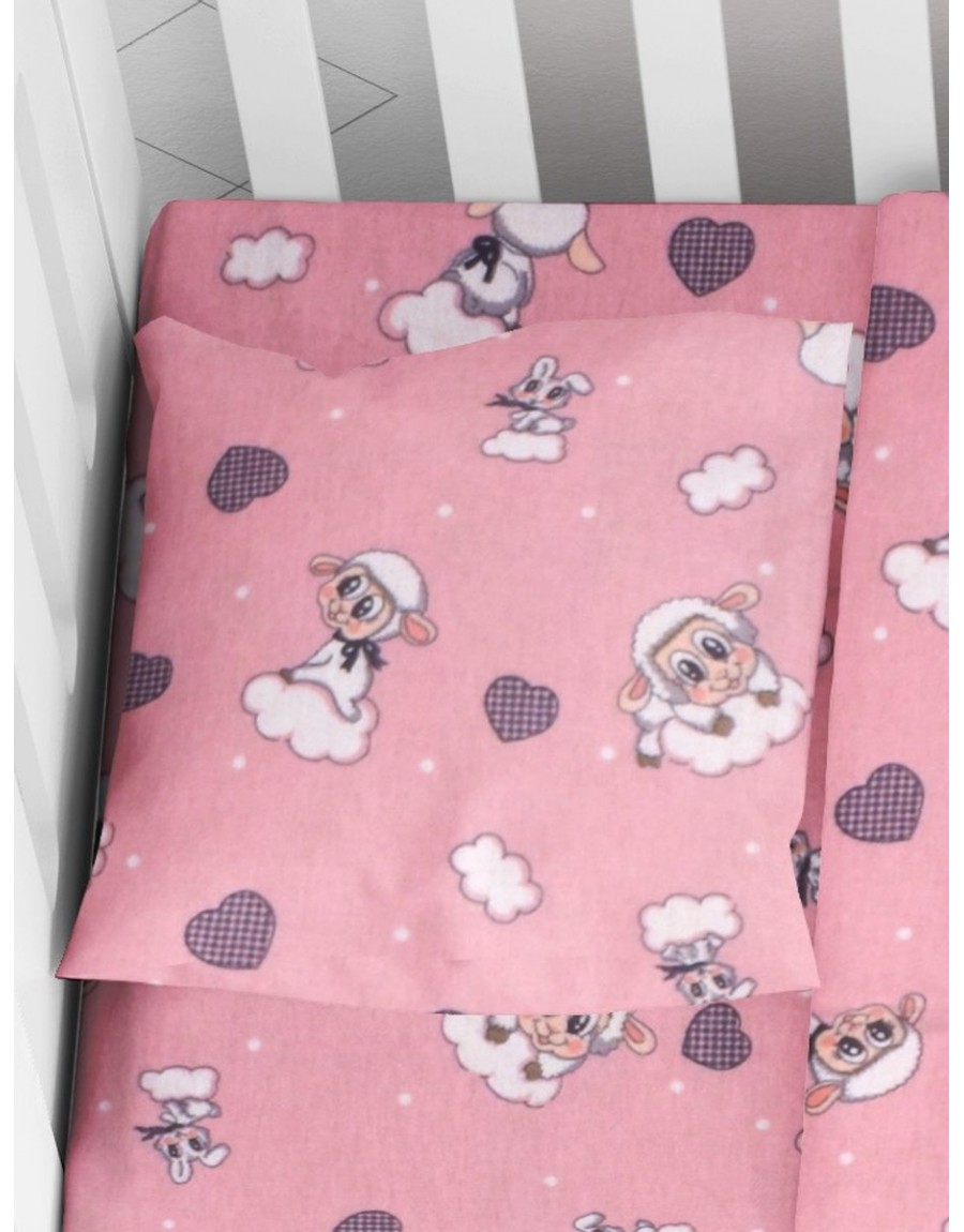 ΜΑΞΙΛΑΡΟΘΗΚΗ ΕΜΠΡΙΜΕ bebe Προβατάκι 05 35X45 Pink Flannel cotton 100%