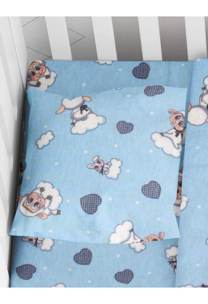 ΜΑΞΙΛΑΡΟΘΗΚΗ ΕΜΠΡΙΜΕ bebe Προβατάκι 06 35X45 Sky blue Flannel cotton 100%