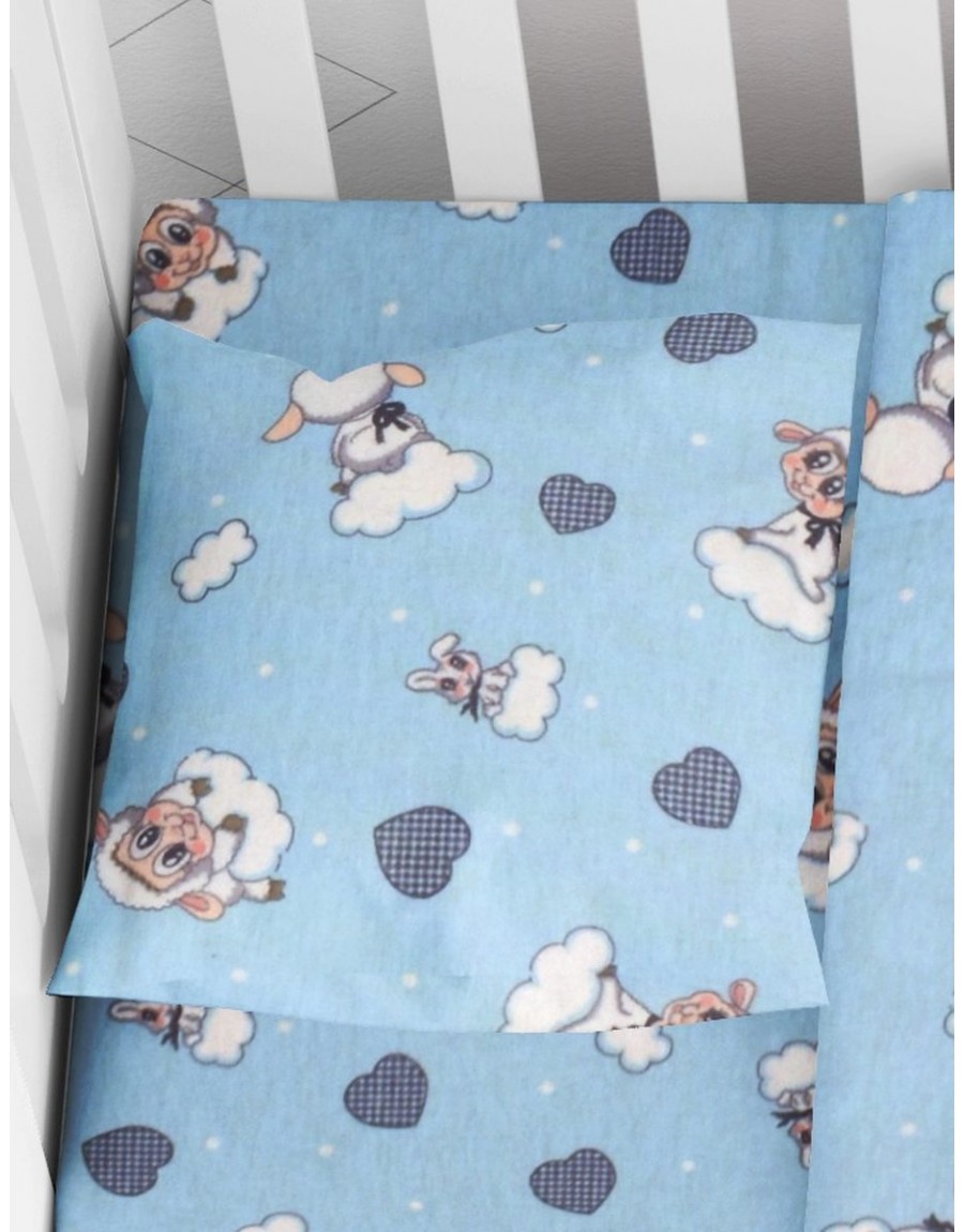 ΜΑΞΙΛΑΡΟΘΗΚΗ ΕΜΠΡΙΜΕ bebe Προβατάκι 06 35X45 Sky blue Flannel cotton 100%