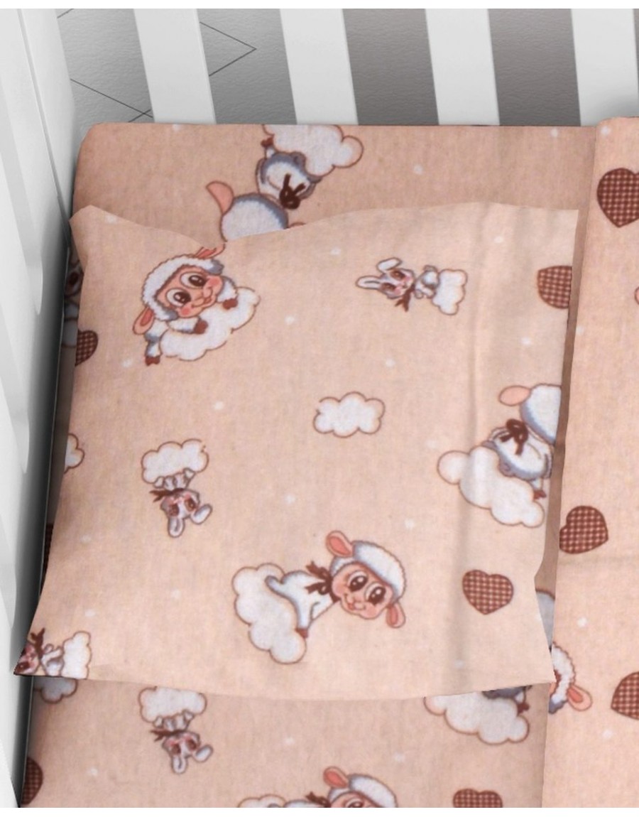 ΜΑΞΙΛΑΡΟΘΗΚΗ ΕΜΠΡΙΜΕ bebe Προβατάκι 07 35X45 Beige Flannel cotton 100%