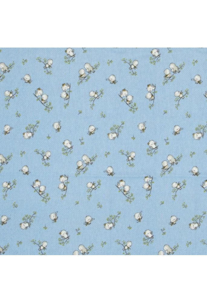 ΠΑΝΑ ΦΑΝΕΛΑ bebe Birds 14 80Χ80 Sky blue Flannel cotton 100%