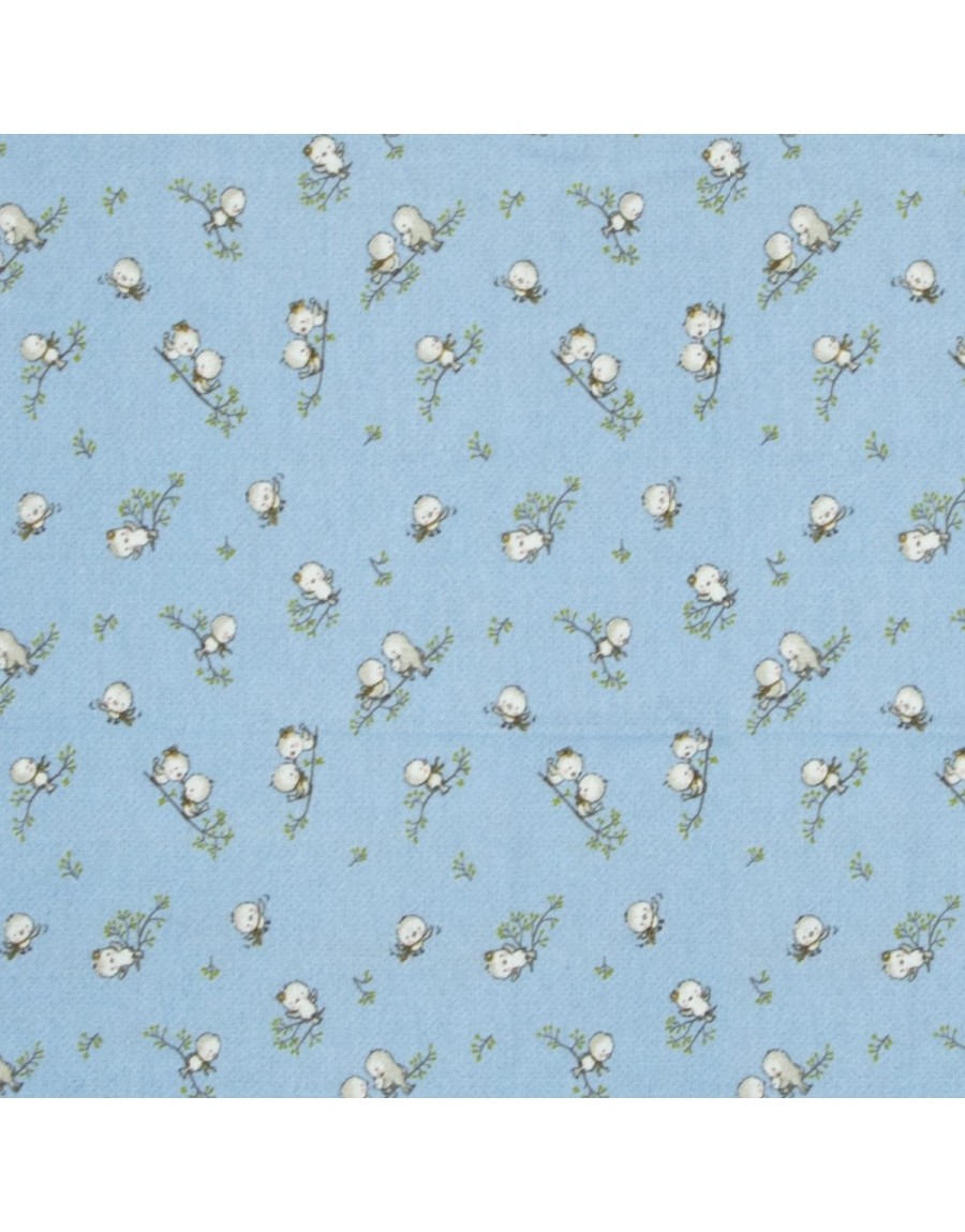 ΠΑΝΑ ΦΑΝΕΛΑ bebe Birds 14 80Χ80 Sky blue Flannel cotton 100%