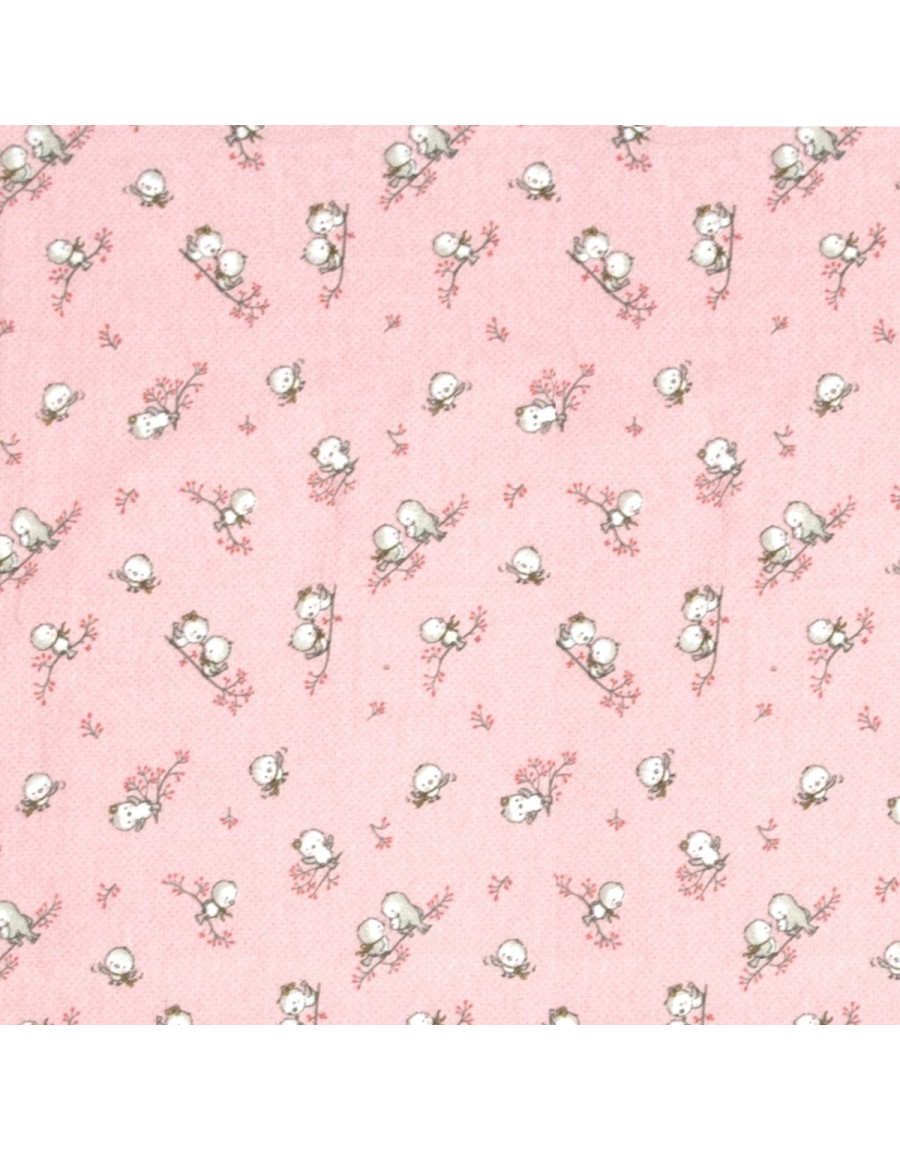 ΠΑΝΑ ΦΑΝΕΛΑ bebe Birds 15 80Χ80 Pink Flannel cotton 100%