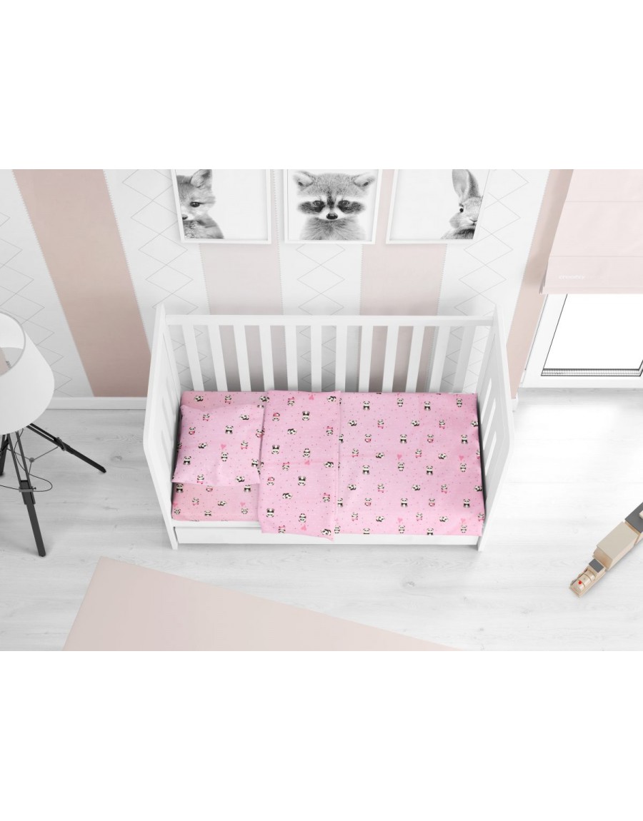 ΠΑΠΛΩΜΑ ΕΜΠΡΙΜΕ bebe PANDA 111 120X160 Pink Cotton 100%